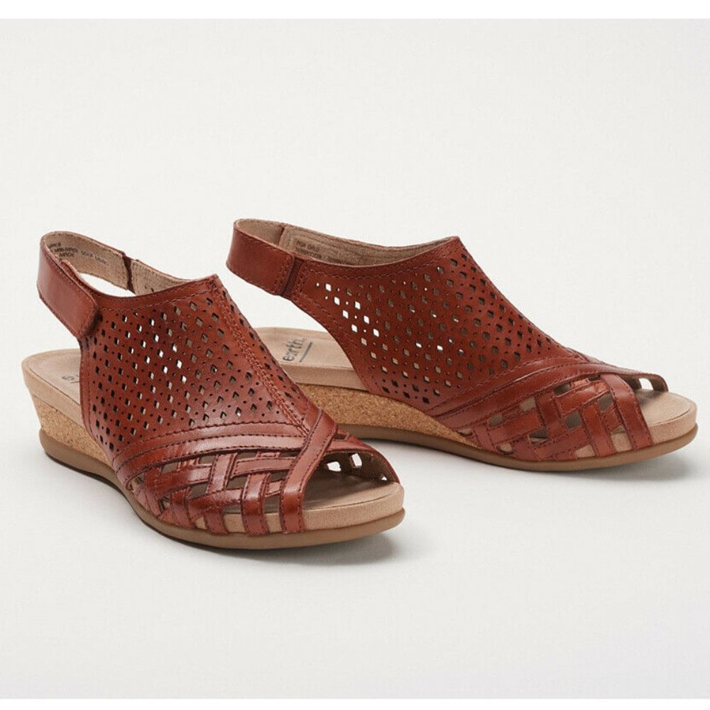 Earth Genuine Leather Wedge Sandal - Pisa Galli